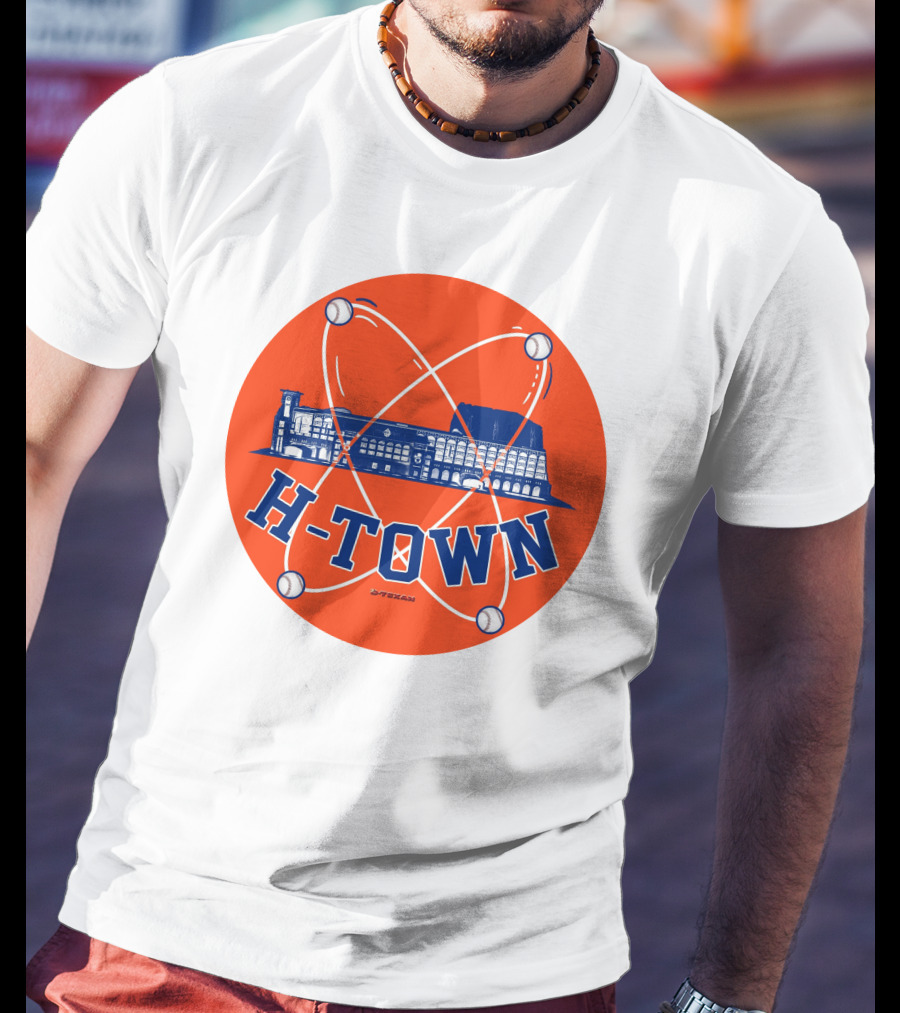 H-Town D-Texan Baseball Landmark Iconography T-Shirt