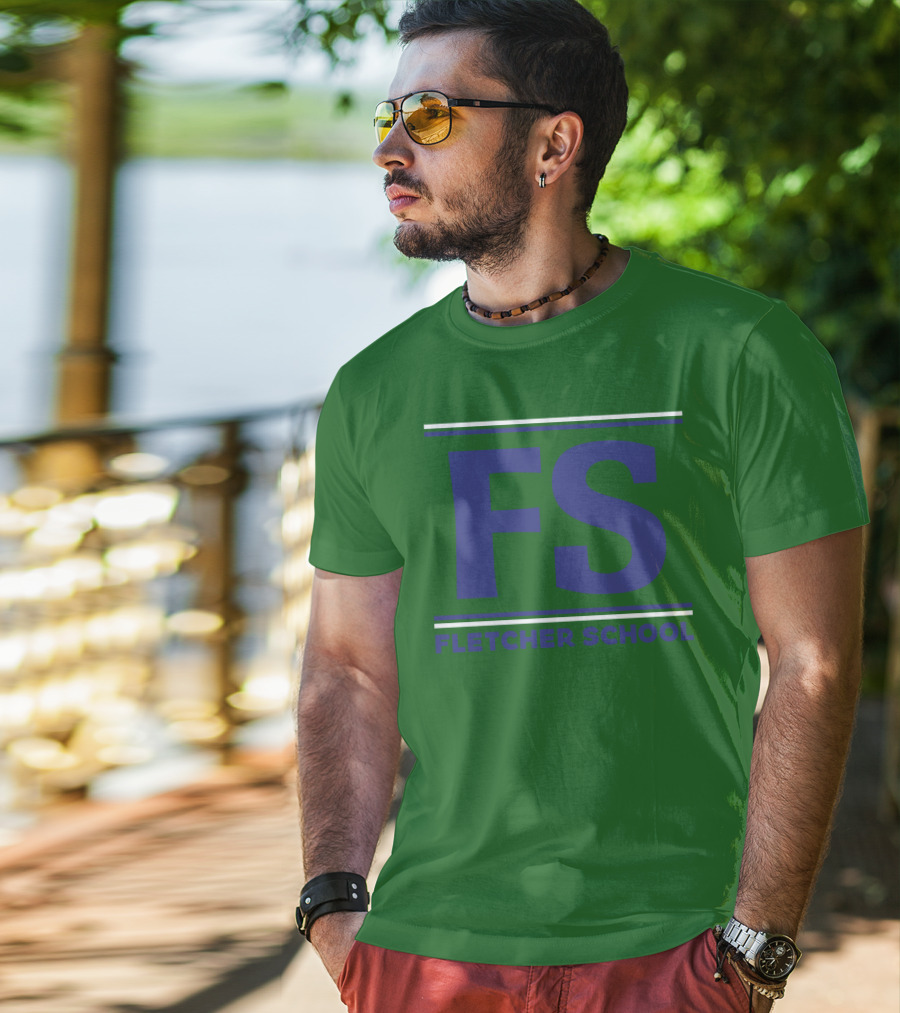 FS Fletcher School Green Background T-Shirt