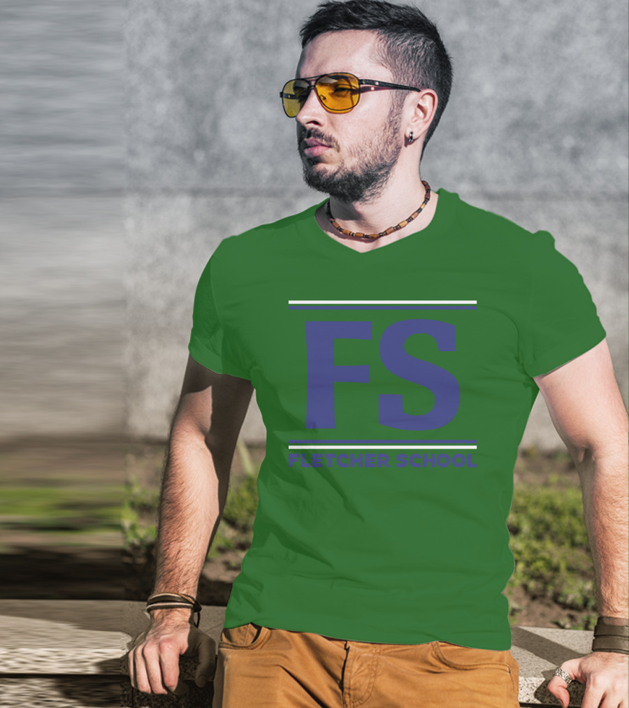 FS Fletcher School Green Background T-Shirt