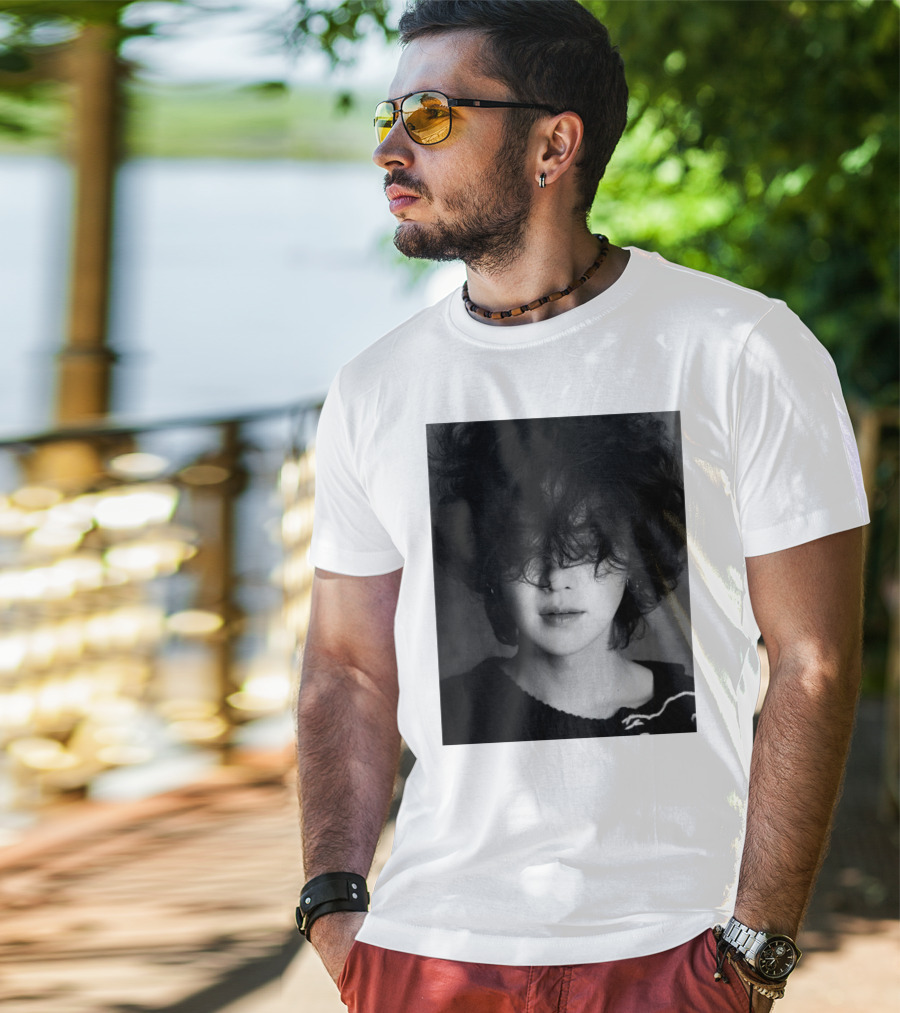Suga Min Yoongi's Face Black And White Curly Hair T-Shirt