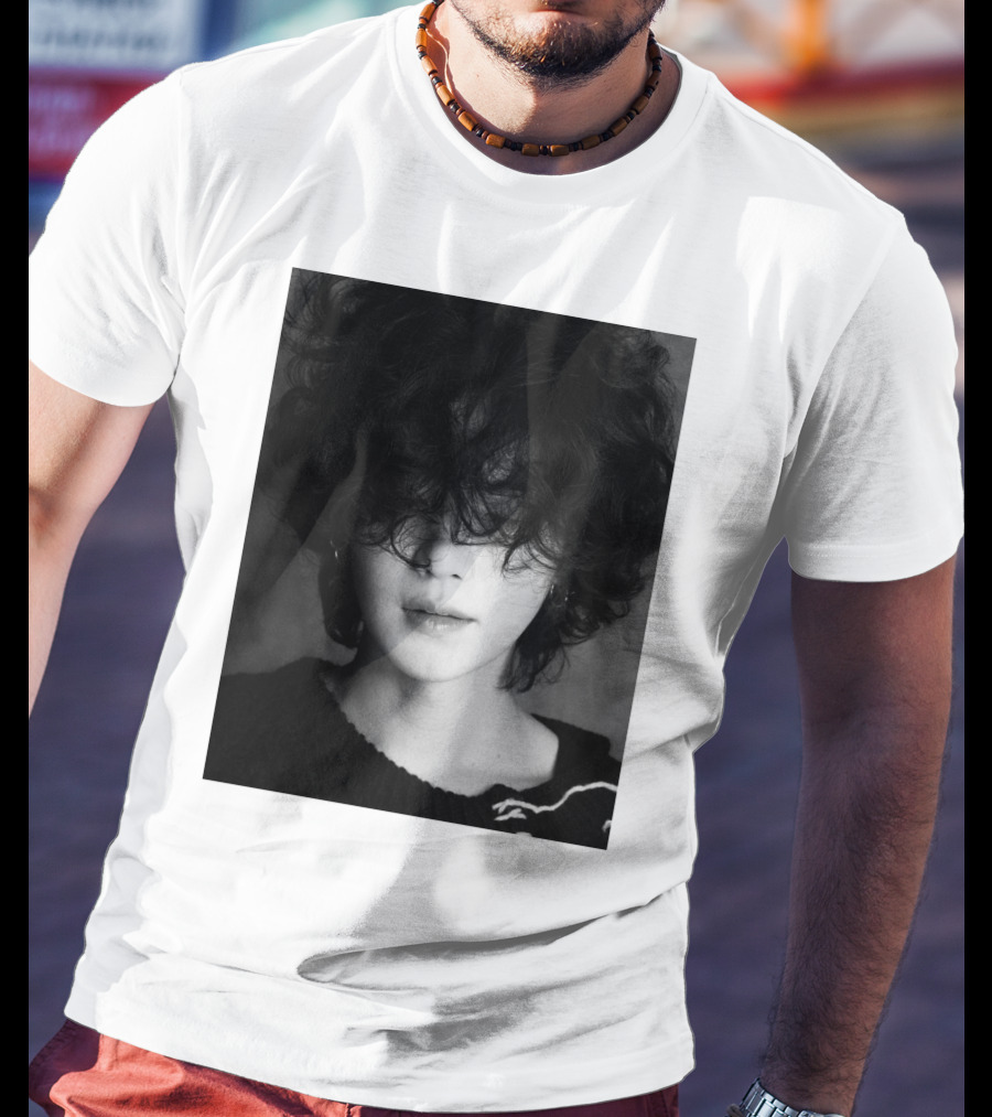 Suga Min Yoongi's Face Black And White Curly Hair T-Shirt