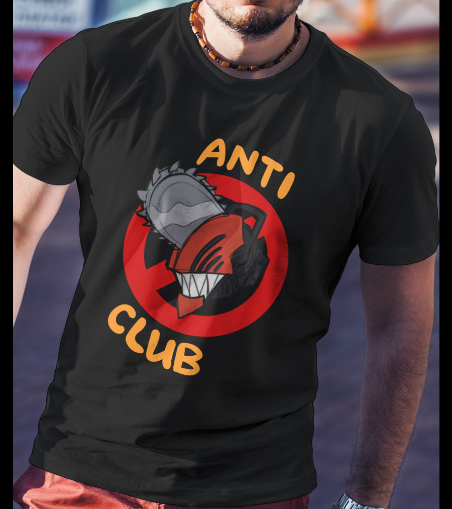 Chain Saw Man Anti Club Chainsaw Head With Red No Sign T-Shirt