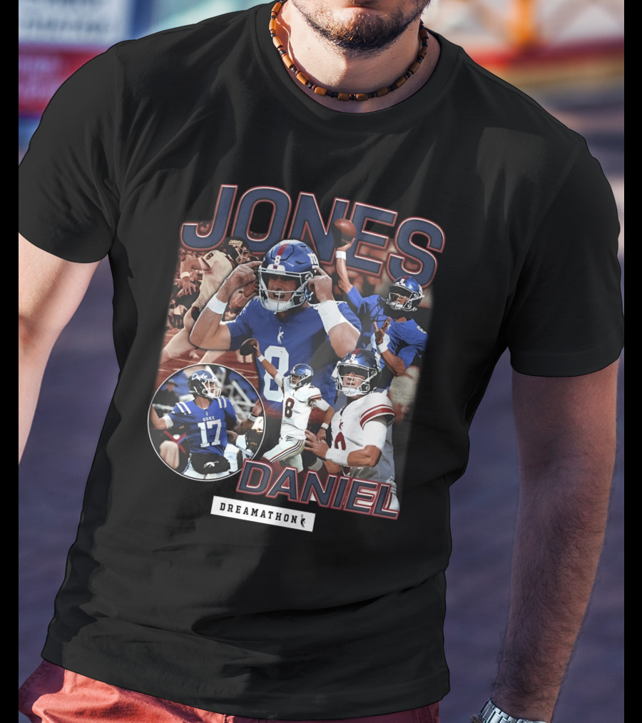 Jones Daniel Dreamathon Football Giants Quarterback Athlete T-Shirt