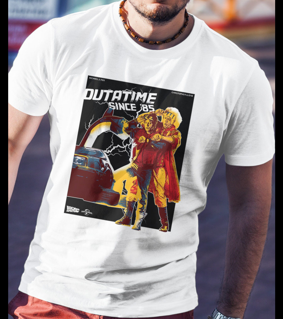 Dutatime Since '85 Back To The Future Michael J. Fox Christopher Lloyd Universal T-Shirt