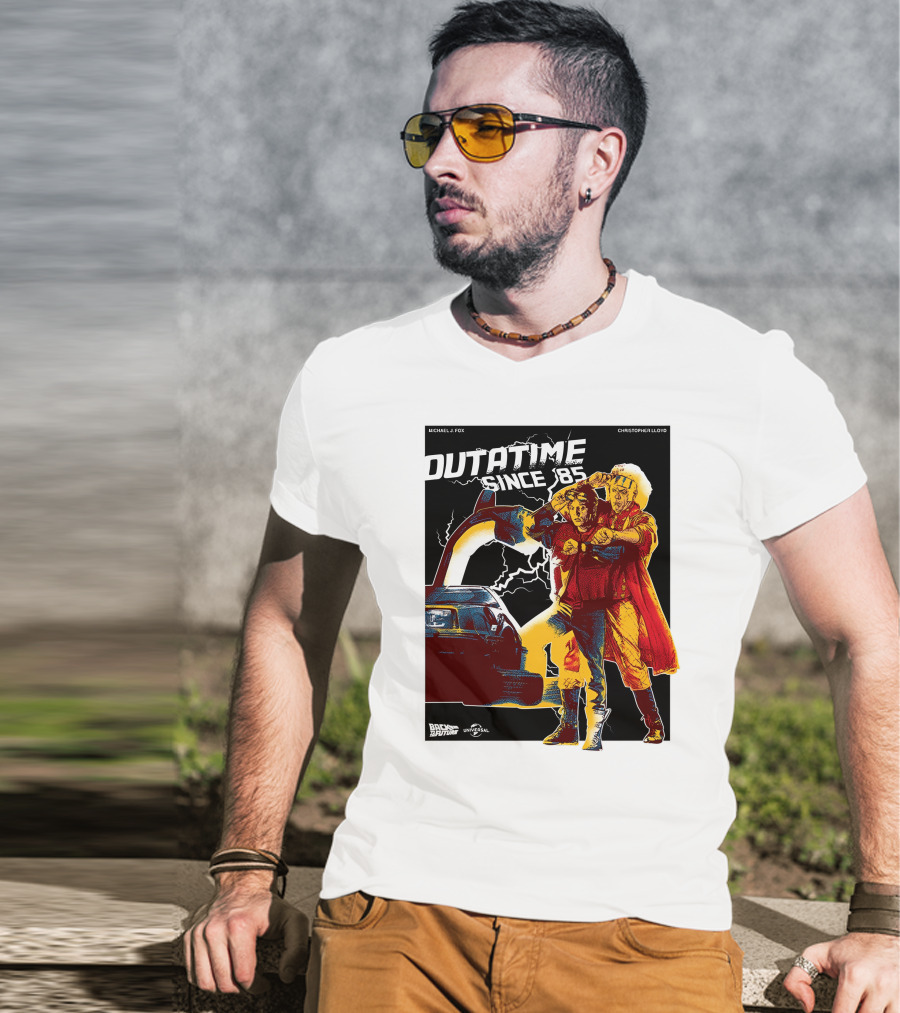 Dutatime Since '85 Back To The Future Michael J. Fox Christopher Lloyd Universal T-Shirt