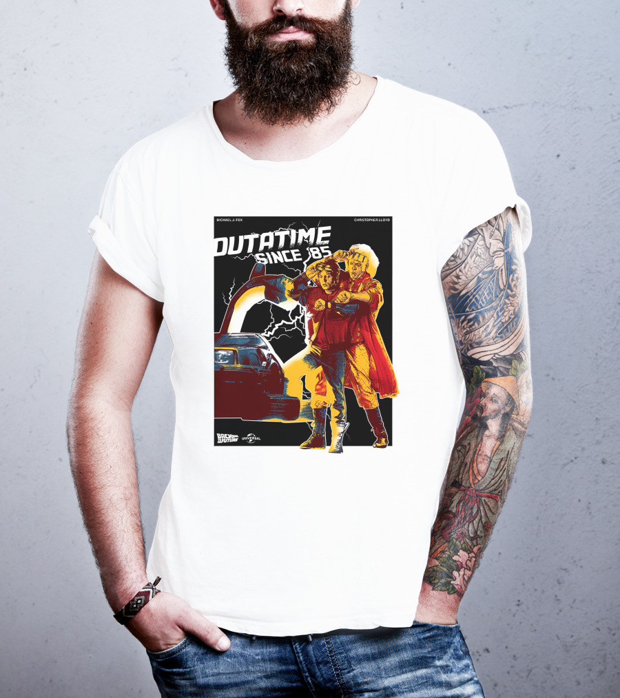 Dutatime Since '85 Back To The Future Michael J. Fox Christopher Lloyd Universal T-Shirt