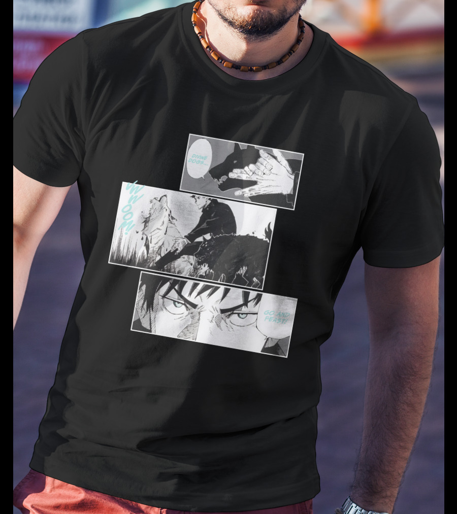 Shonen Jump Jujutsu Kaisen Megumi Divine Dogs Go And Feast T-Shirt