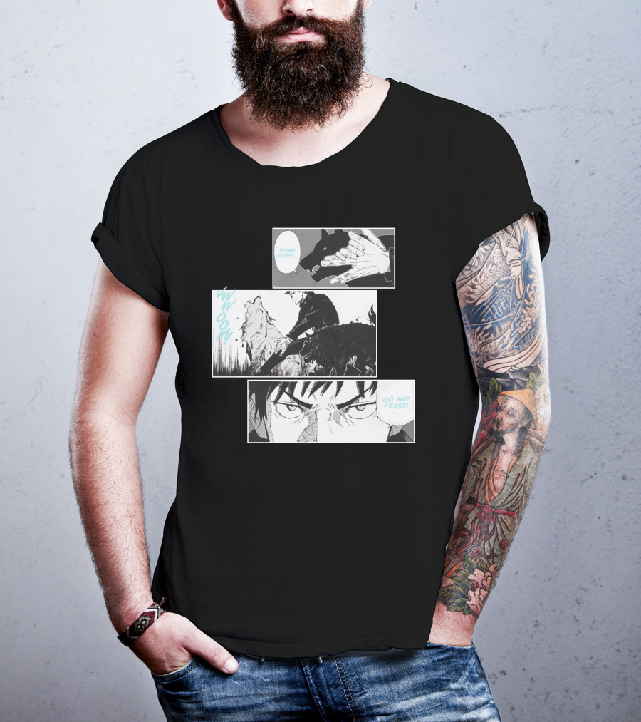 Shonen Jump Jujutsu Kaisen Megumi Divine Dogs Go And Feast T-Shirt