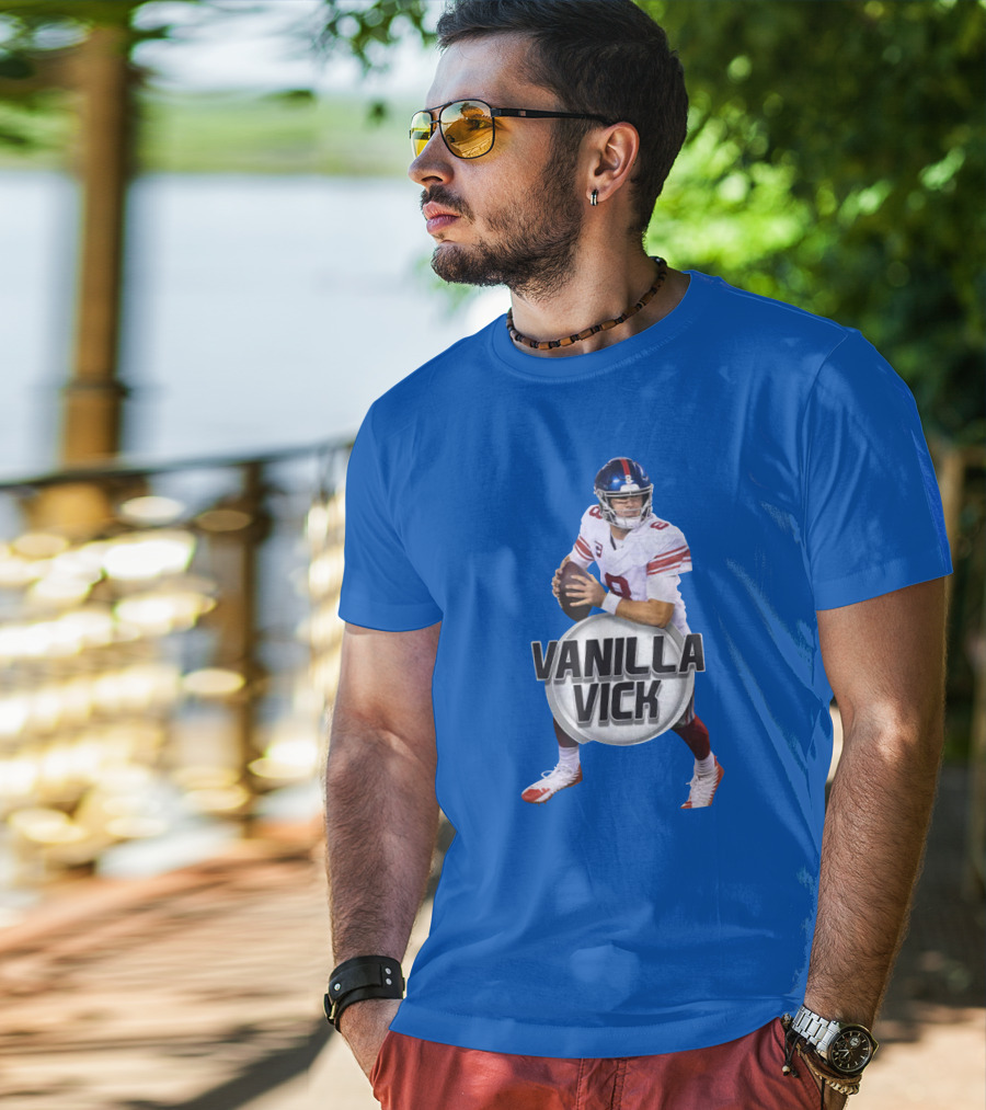 Vanilla Vick Football Quarterback Blue Jersey T-Shirt