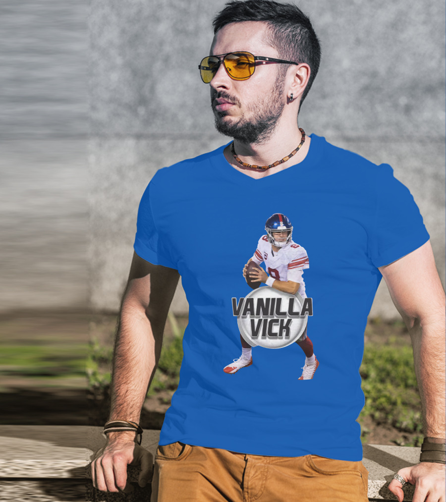 Vanilla Vick Football Quarterback Blue Jersey T-Shirt