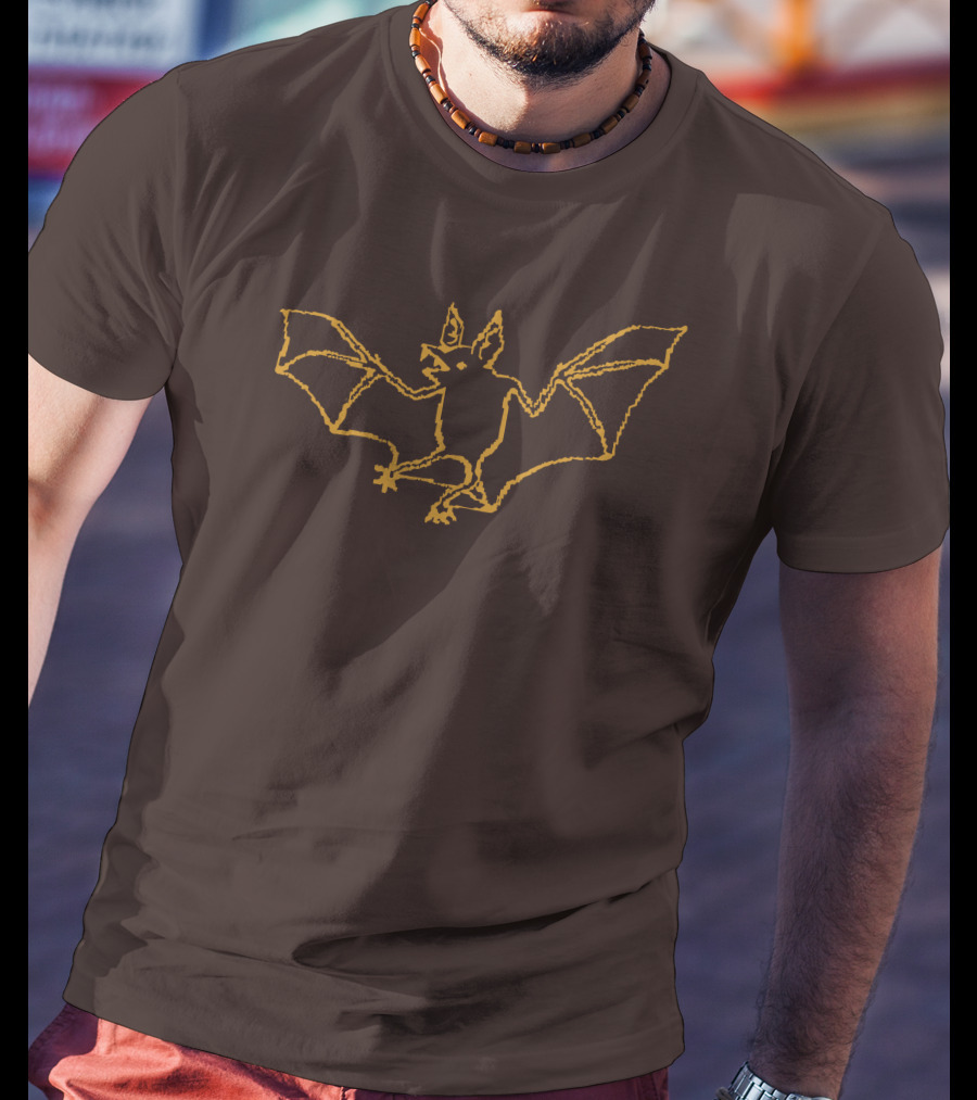 Cave Town Bat Sketch Knit T-Shirt