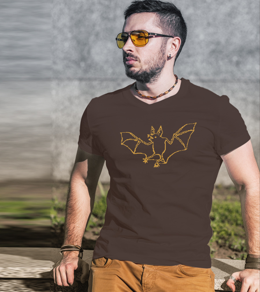 Cave Town Bat Sketch Knit T-Shirt