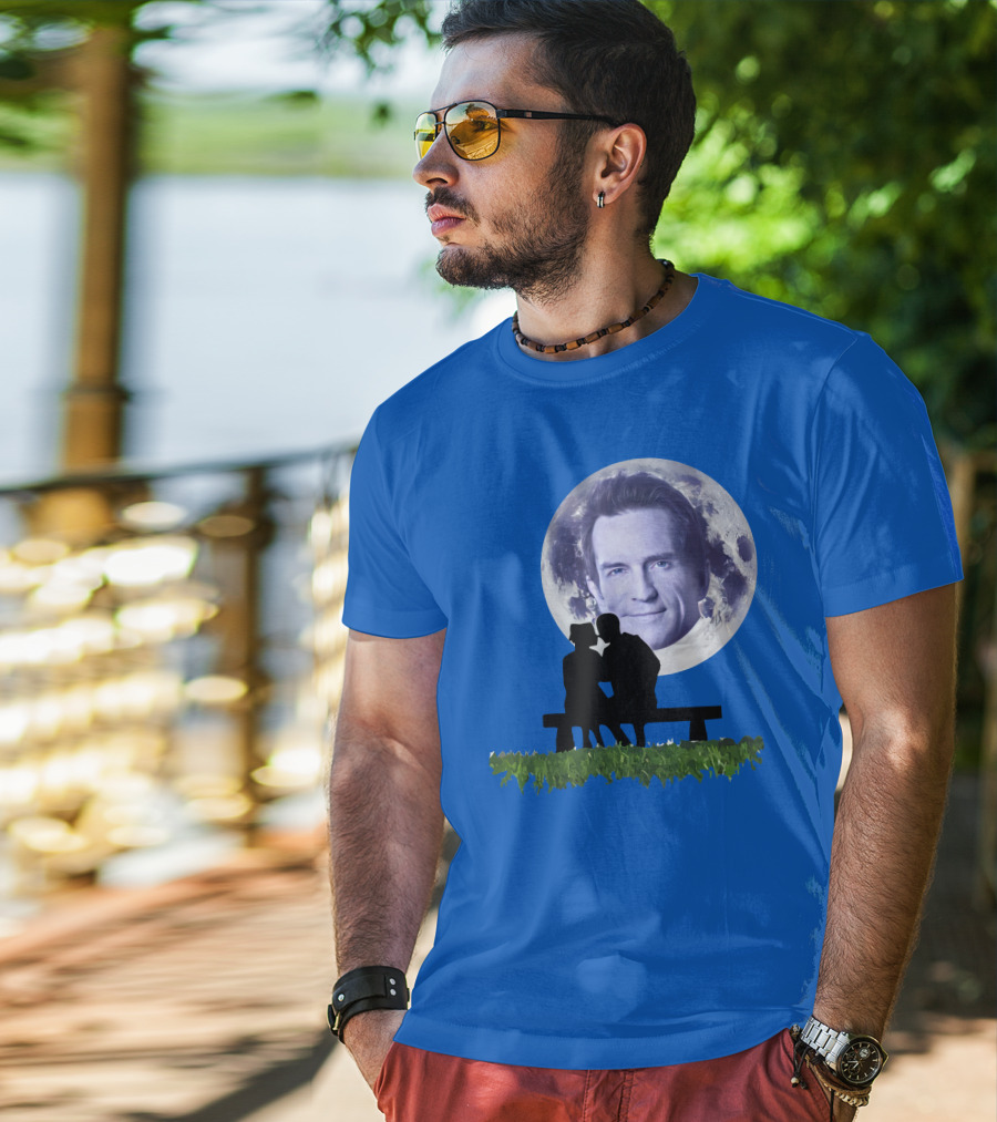Beneath The Probst Moon Romantic Silhouette Bench Scene T-Shirt