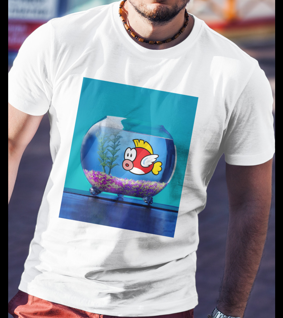 Nintendo Mario Cheep Cheep Fish Bowl T-Shirt