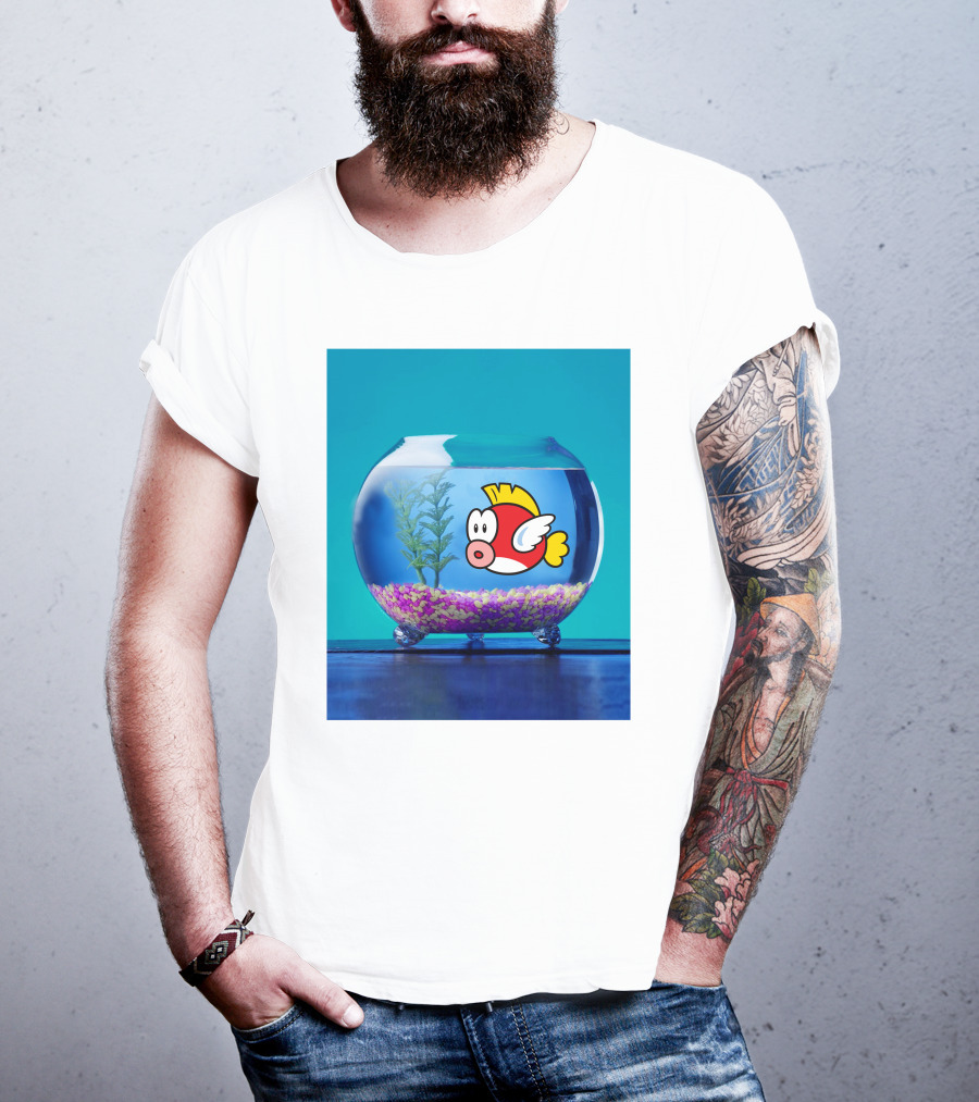 Nintendo Mario Cheep Cheep Fish Bowl T-Shirt