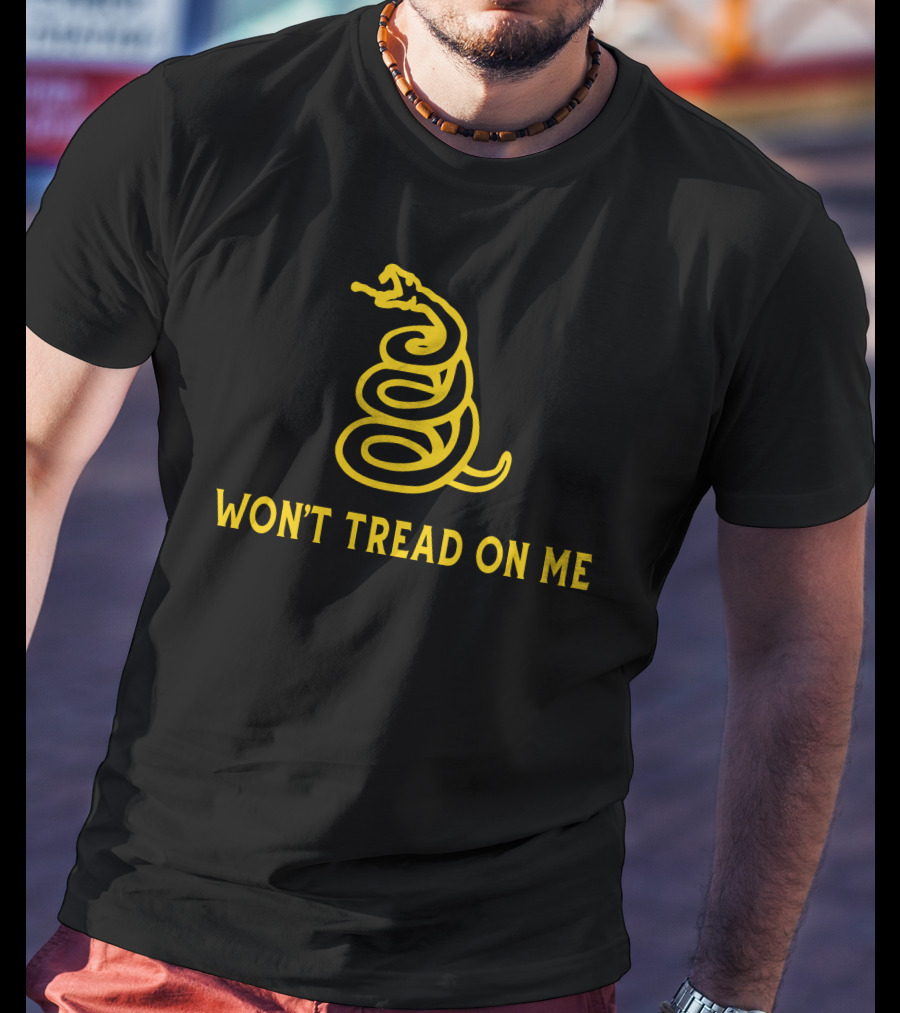 Won't Tread On Me Coiled Yellow Snake T-Shirt