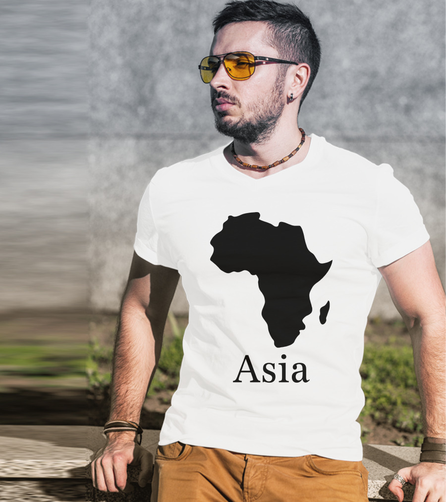Asia Africa Map Optical Illusion T-Shirt