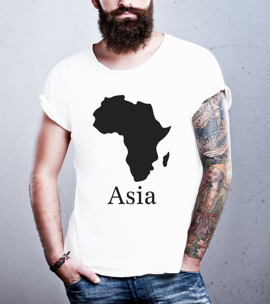 Asia Africa Map Optical Illusion T-Shirt