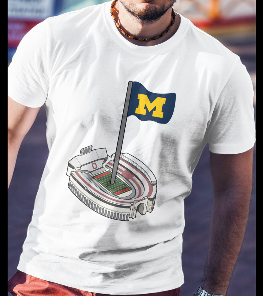 Britt Brianzivino Michigan Ohio Stadium Rivalry Flag T-Shirt