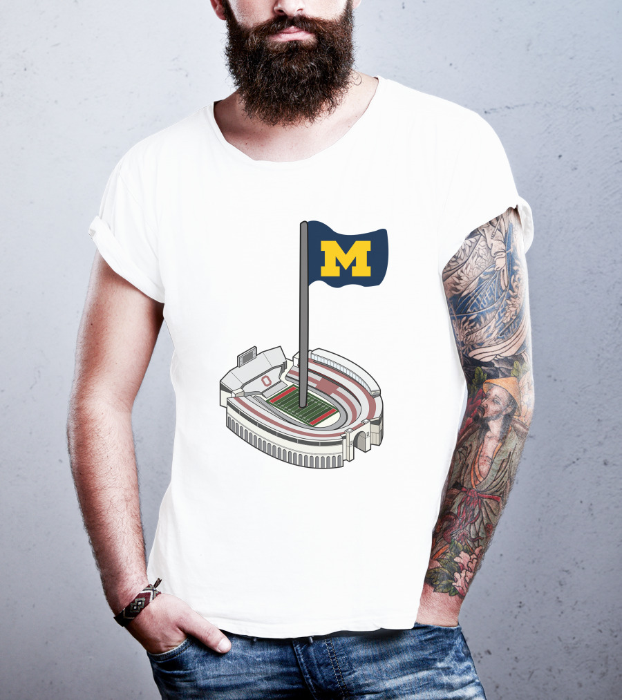 Britt Brianzivino Michigan Ohio Stadium Rivalry Flag T-Shirt