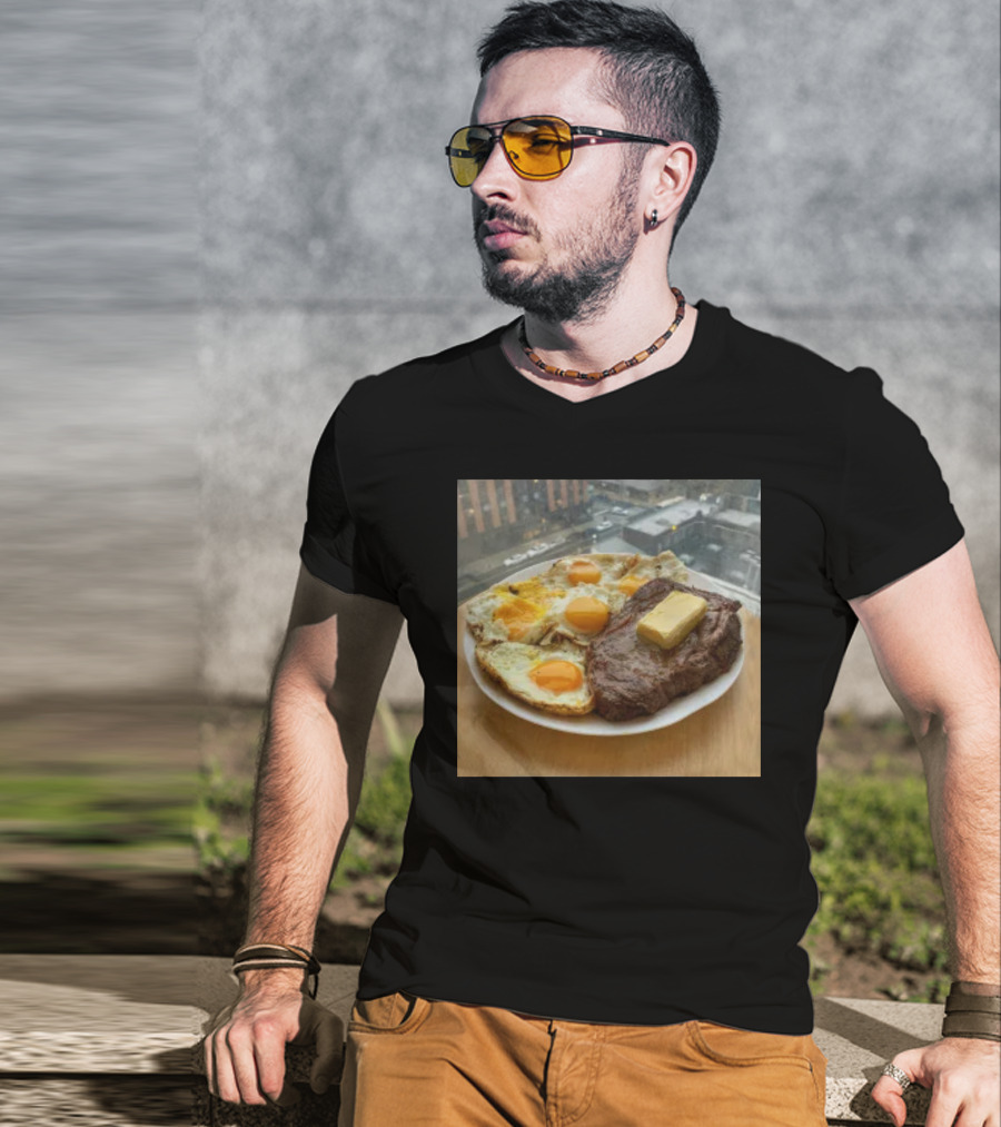 Steak And Eggs With Butter Plate T-Shirt