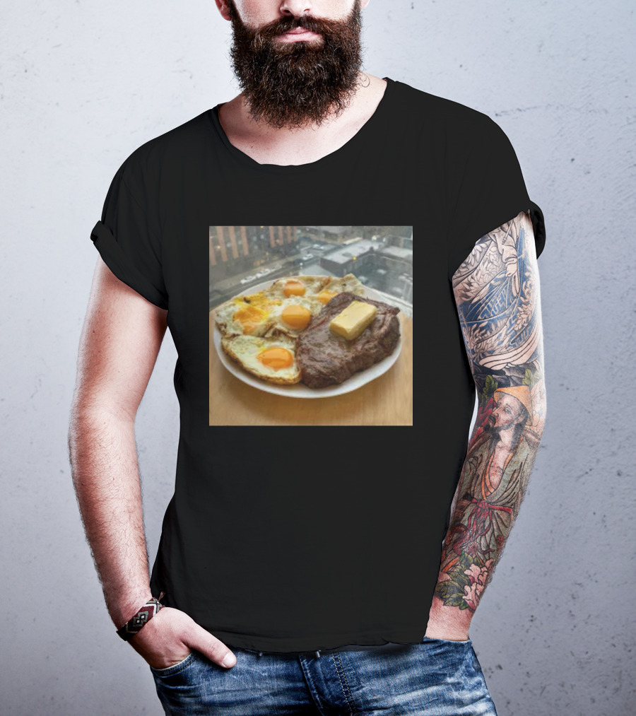 Steak And Eggs With Butter Plate T-Shirt