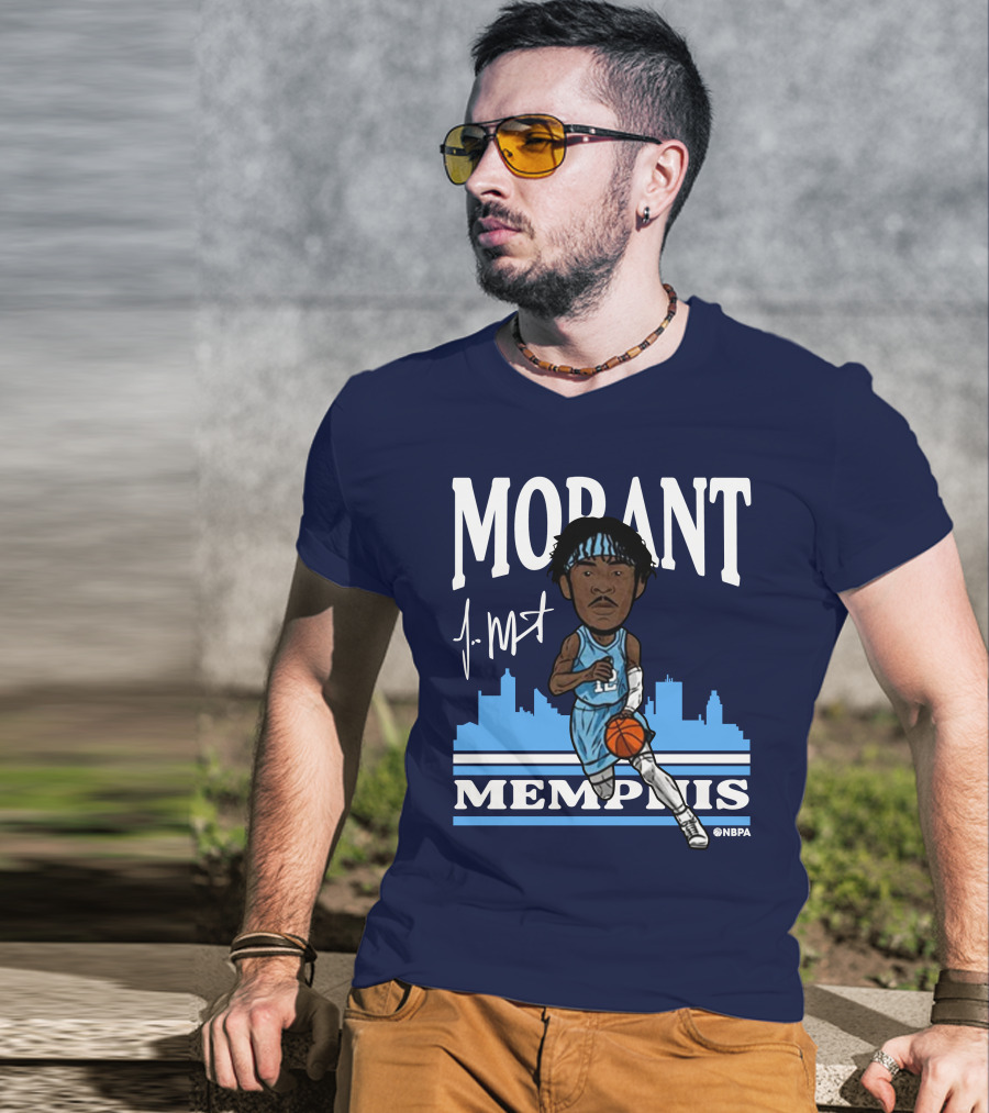 Morant Memphis Basketball Skyline NBPA T-Shirt