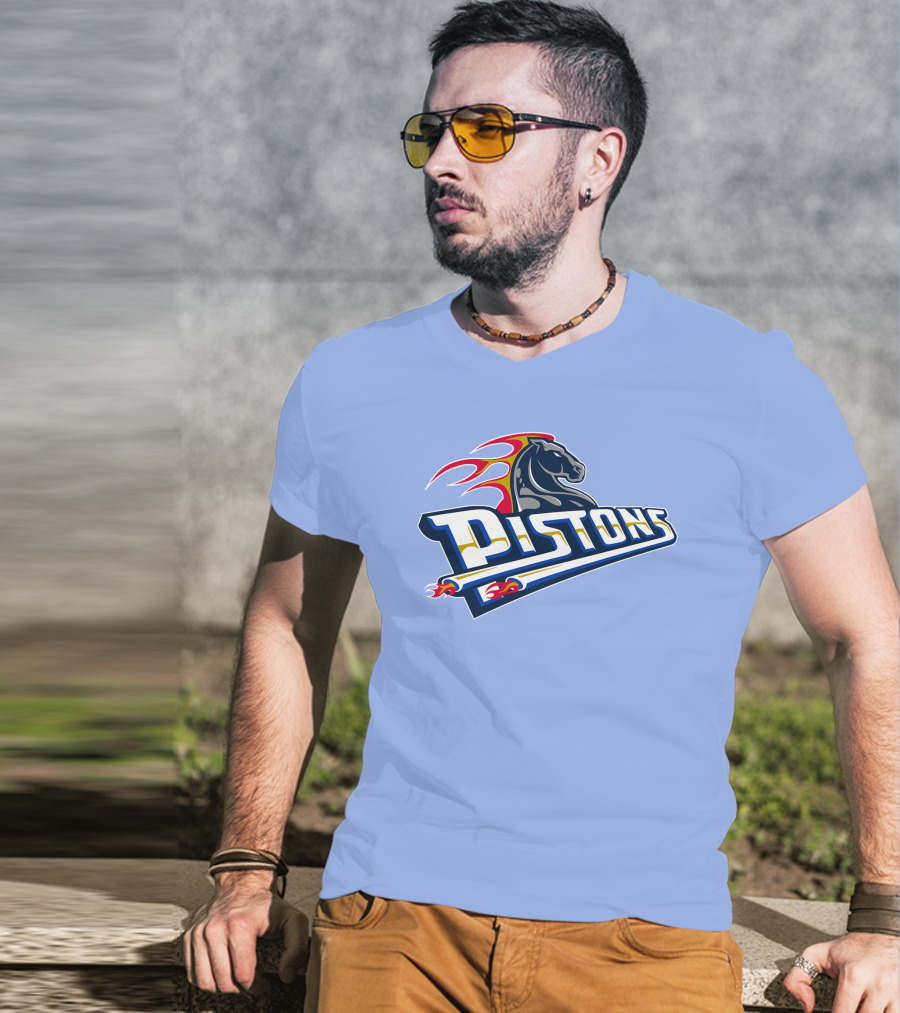 Pistons Horse Flames T-Shirt