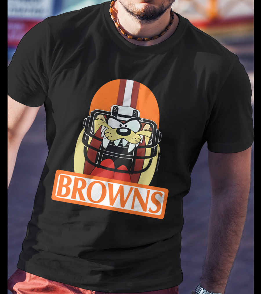 Cleveland Browns Tazmanian Devil Browns Football Helmet T-Shirt