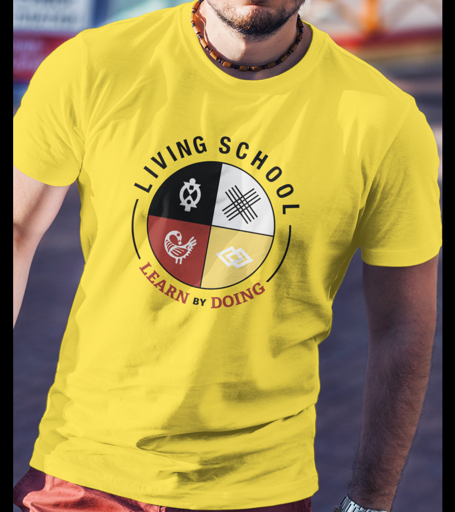 Living School Learn By Doing Emblem With Quadrant Symbols T-Shirt