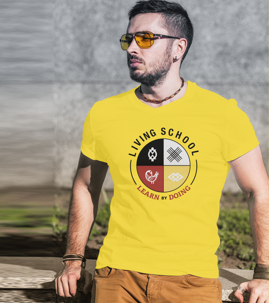 Living School Learn By Doing Emblem With Quadrant Symbols T-Shirt