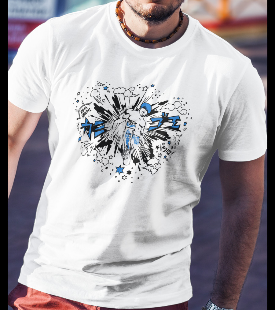 Kota Ibushi Golden Star Comic Explosion With Stars And Clouds T-Shirt