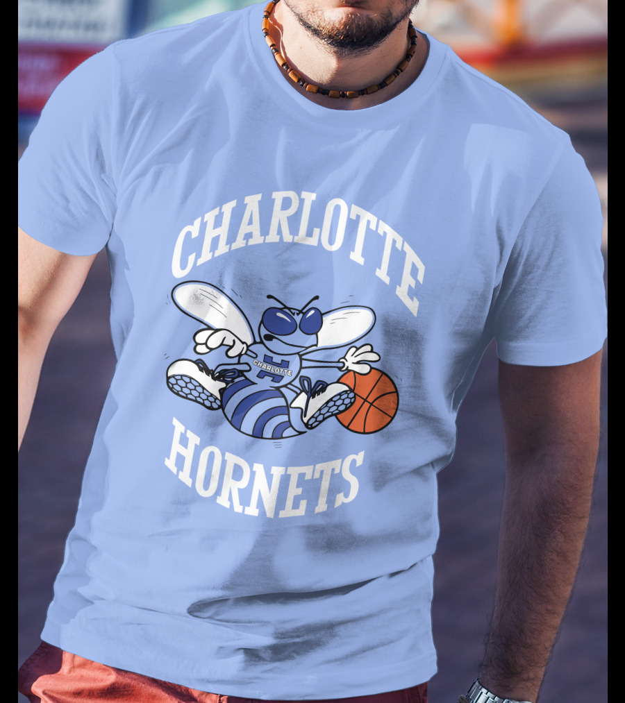 Charlotte Hornets Buzzing Basketball Mascot T-Shirt