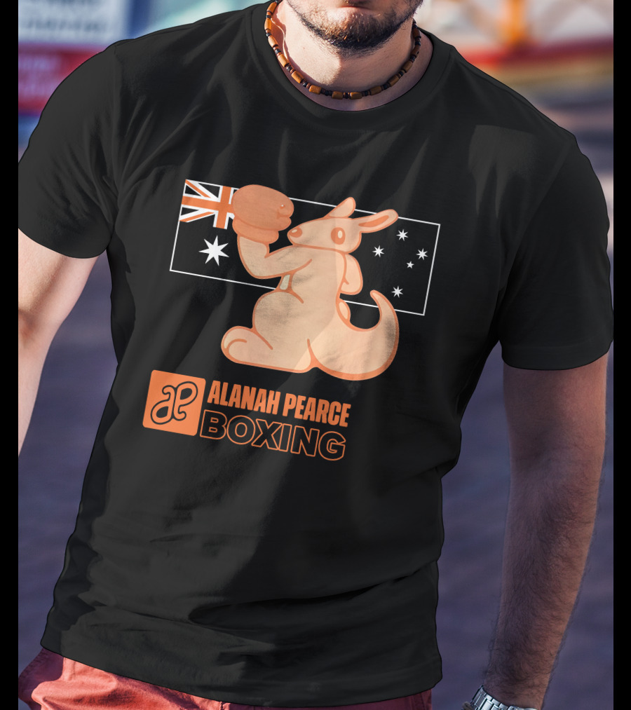 Alanah Pearce Boxing Kangaroo Australia Flag T-Shirt