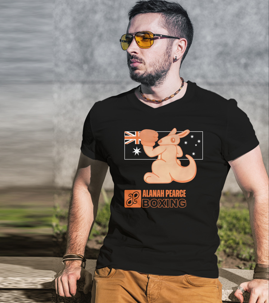 Alanah Pearce Boxing Kangaroo Australia Flag T-Shirt