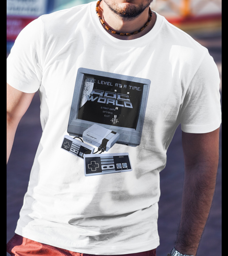 Rdc World NES One Level At A Time Retro Gaming Console And Controllers T-Shirt