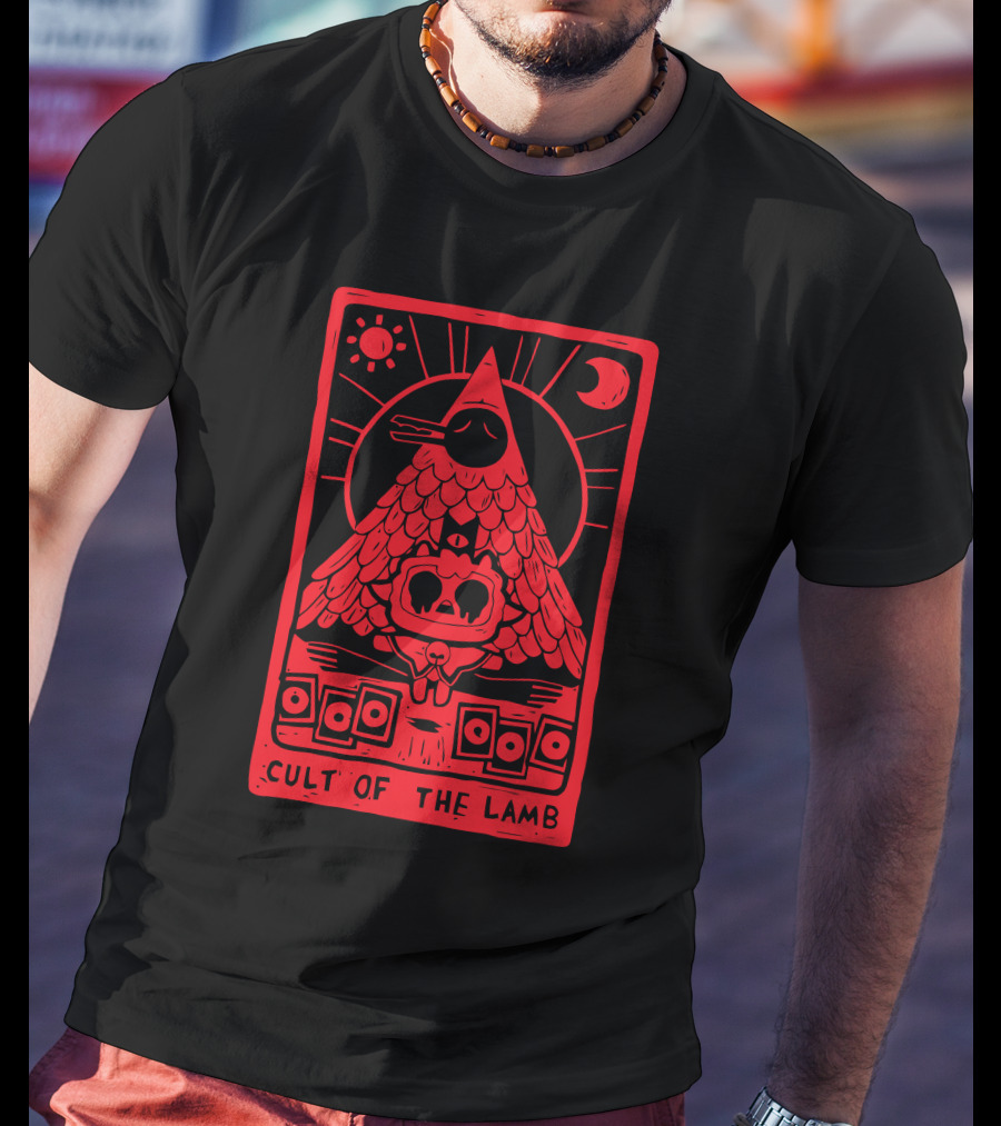 Hottopic Cult Of The Lamb Sun Moon Pyramid Symbolism T-Shirt