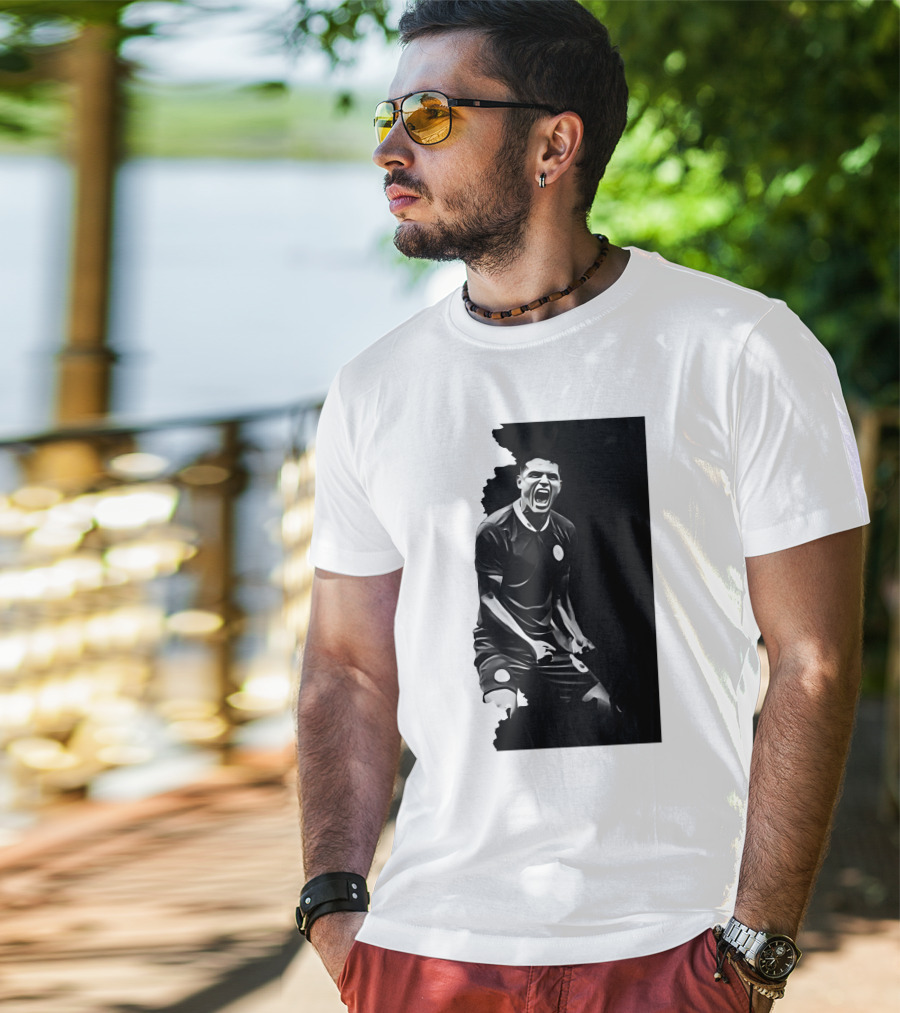 The Byline Show O Monstro Football Player Celebration Monochrome T-Shirt