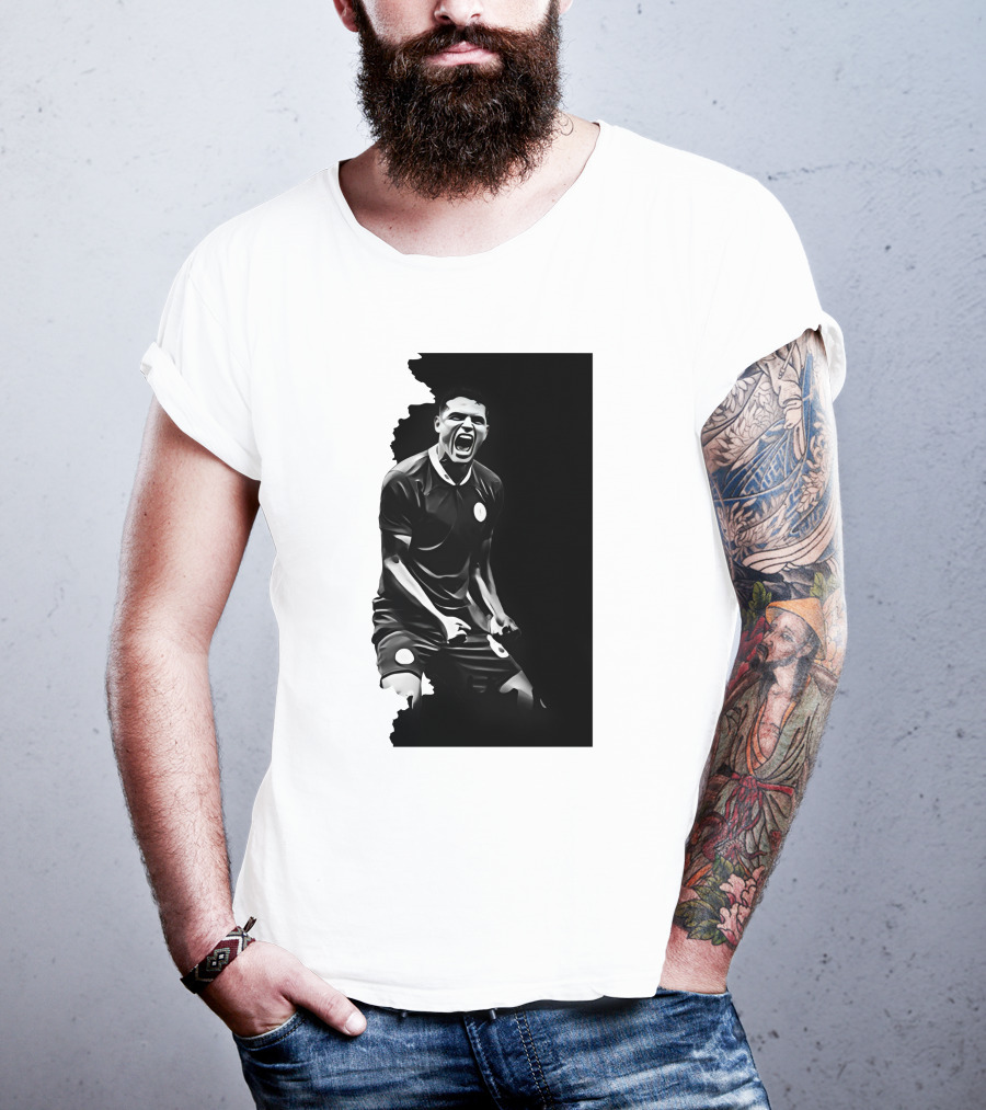 The Byline Show O Monstro Football Player Celebration Monochrome T-Shirt