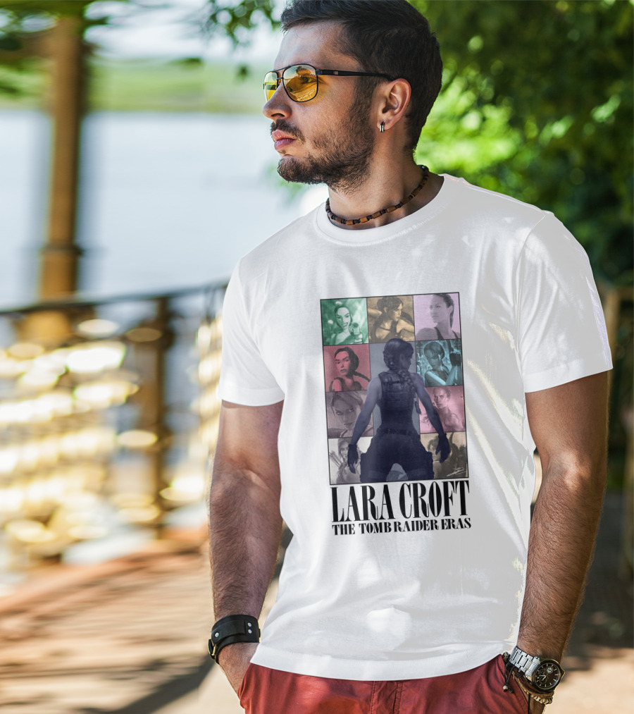 Lara Croft Character Evolution Through The Tomb Raider Eras T-Shirt
