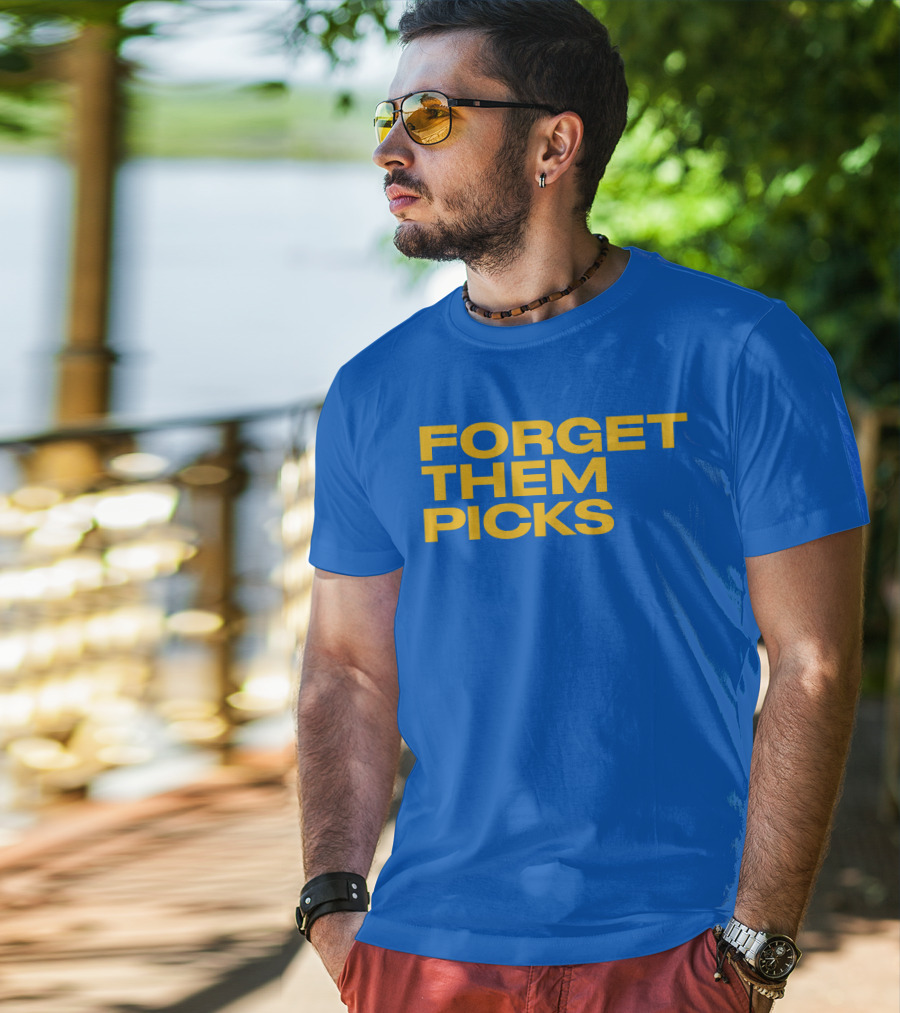 Forget Them Picks Bold Blue And Yellow T-Shirt
