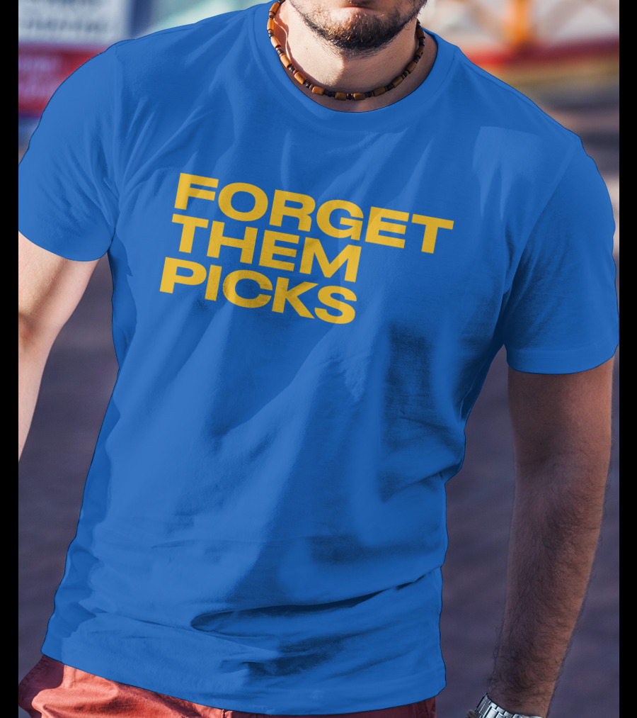 Forget Them Picks Bold Blue And Yellow T-Shirt