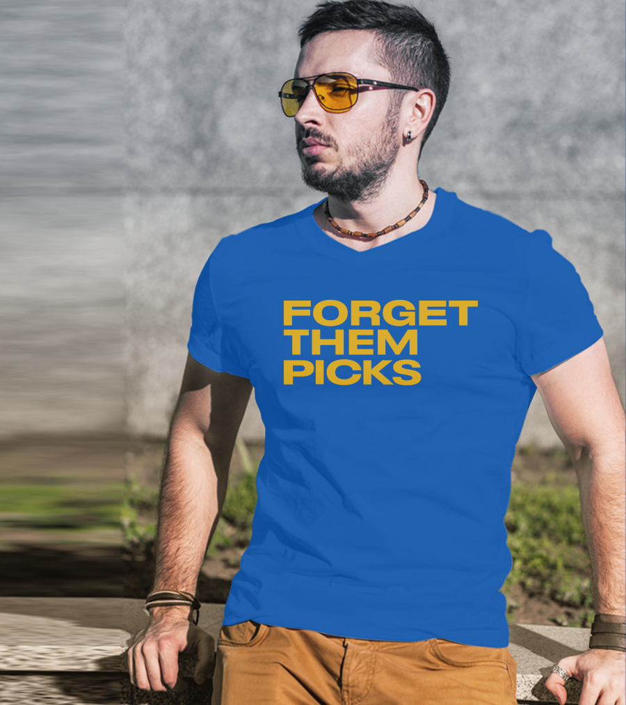 Forget Them Picks Bold Blue And Yellow T-Shirt