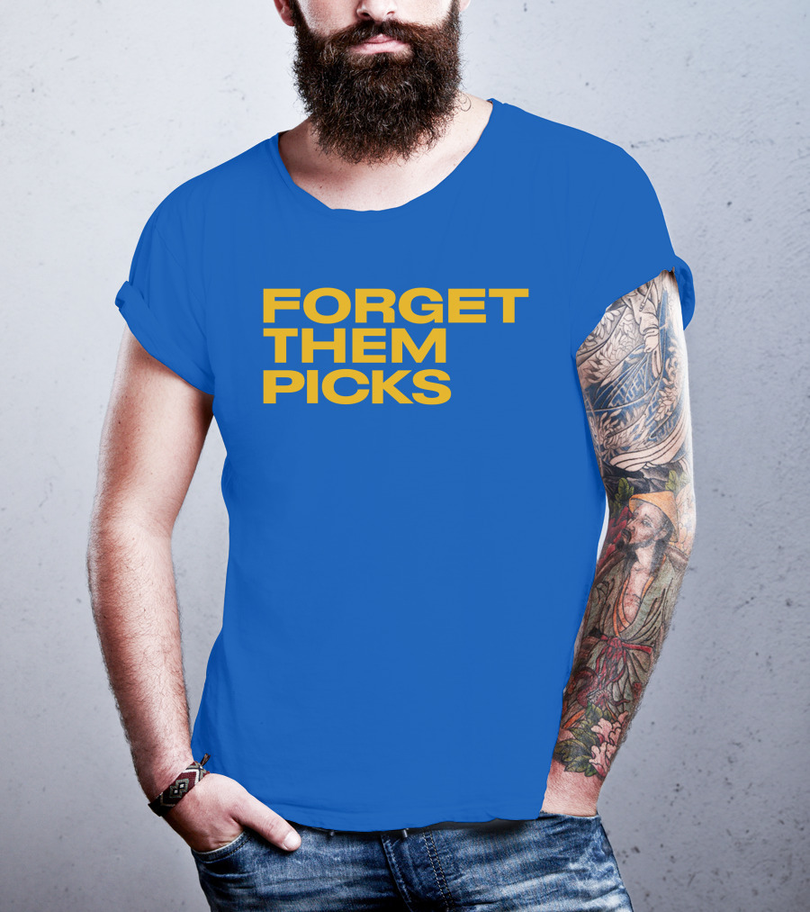 Forget Them Picks Bold Blue And Yellow T-Shirt