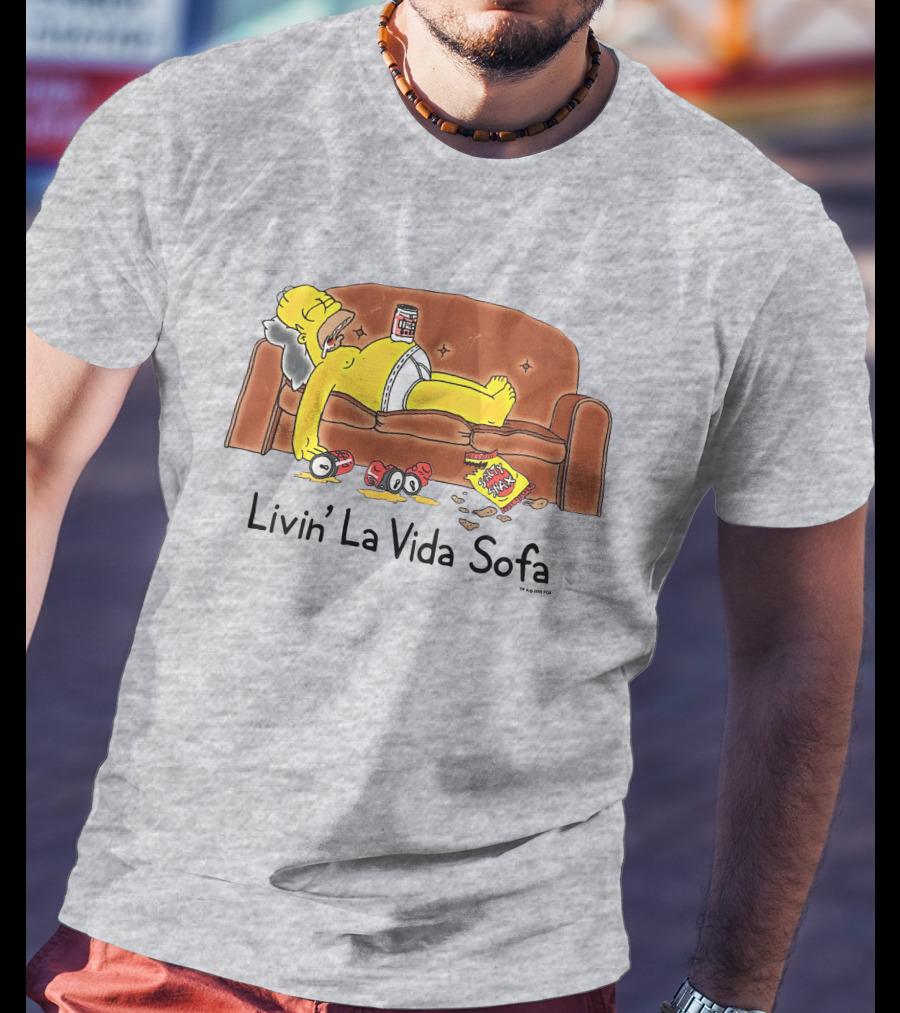 Livin La Vida Sofa Lazy Relaxation Snacks Couch Day T-Shirt