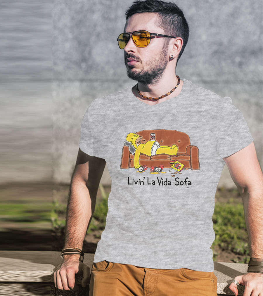 Livin La Vida Sofa Lazy Relaxation Snacks Couch Day T-Shirt