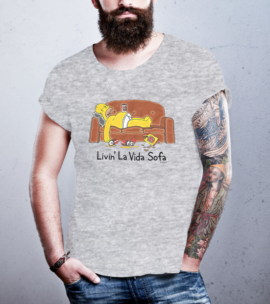 Livin La Vida Sofa Lazy Relaxation Snacks Couch Day T-Shirt