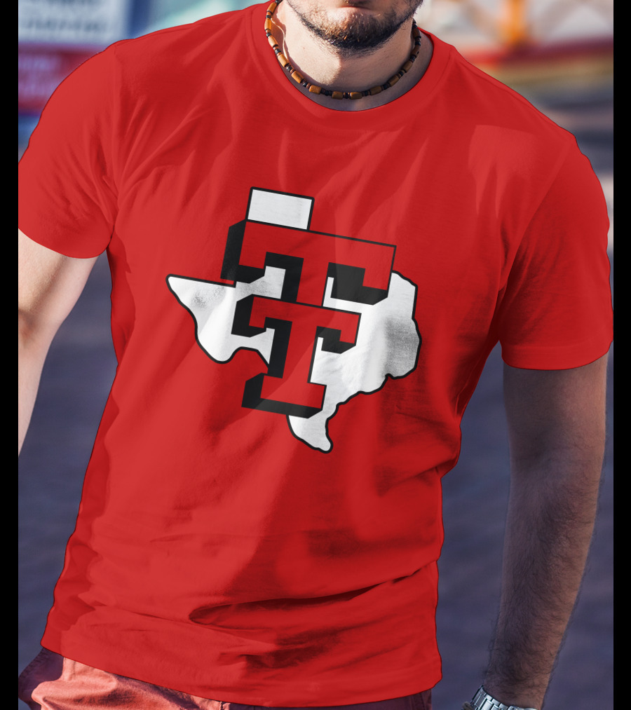 Texas Tech Red Raiders Double T Texas Outline T-Shirt