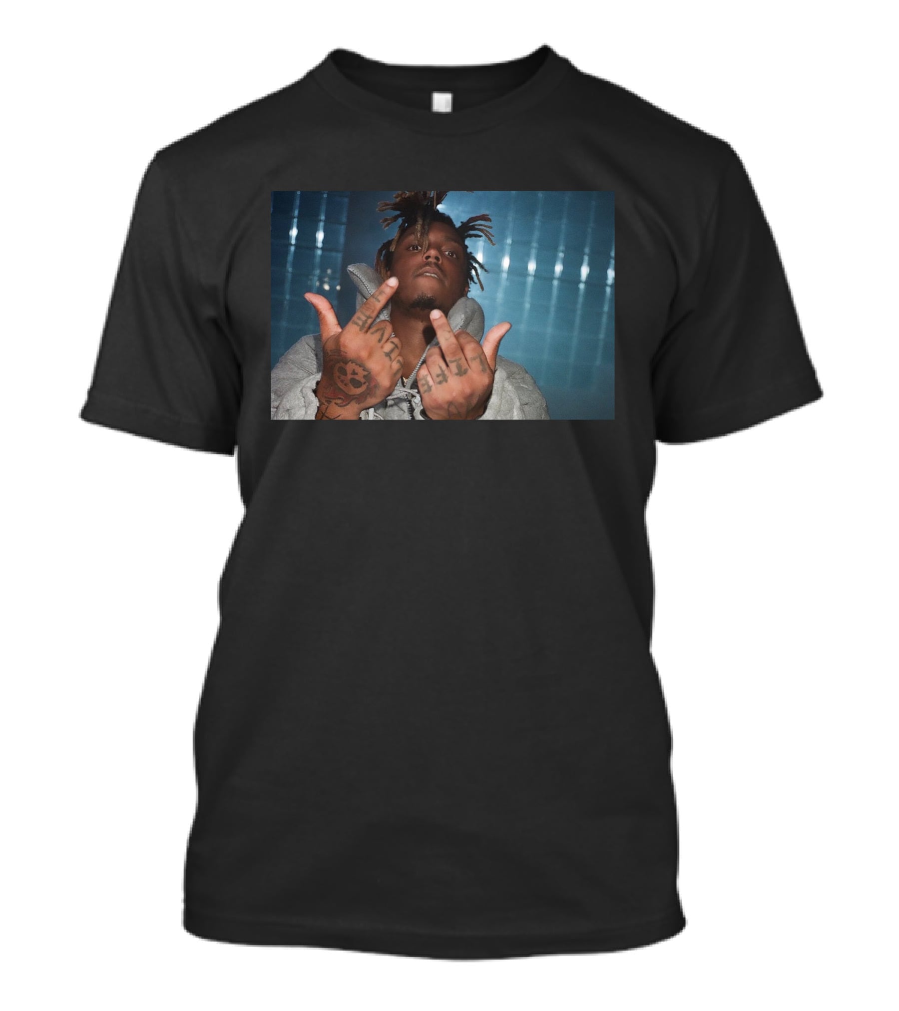 Rare Pics Juice Wrld Middle Finger Gesture With Tattooed Hands T-Shirt