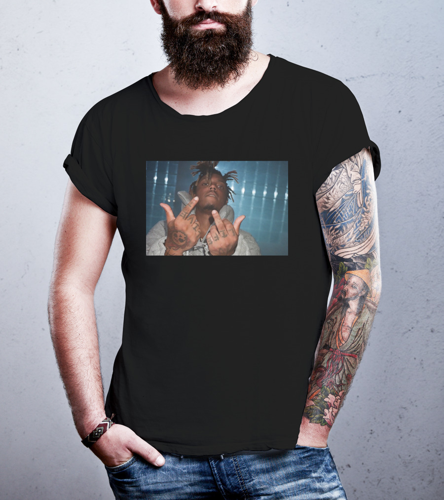 Rare Pics Juice Wrld Middle Finger Gesture With Tattooed Hands T-Shirt